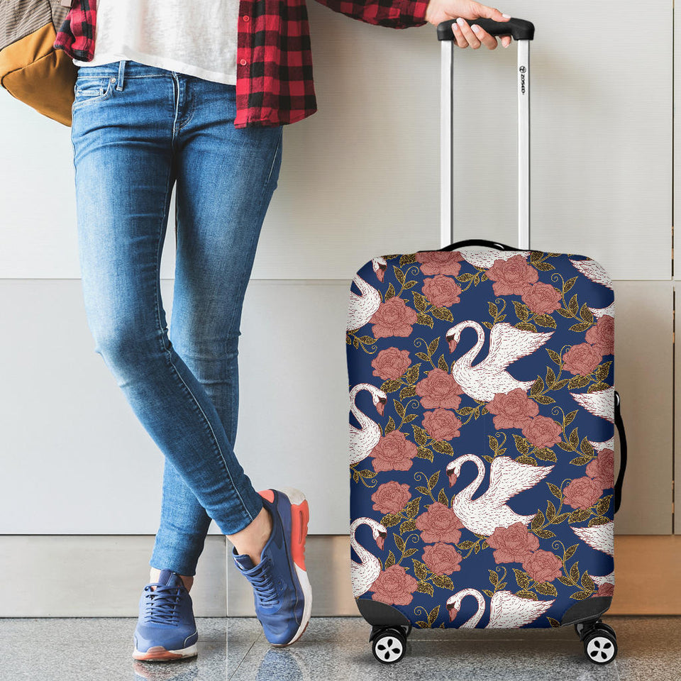 Swan Rose Pattern Luggage Covers
