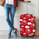 Red Daruma Cloud Pattern Cabin Suitcases Luggages