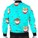 Shiba Inu Japanese Hat Pattern Men Bomber Jacket