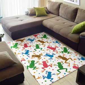 Colorful Frog Pattern Area Rug