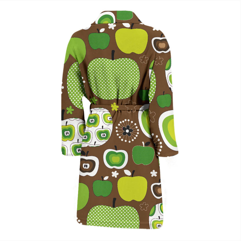Green Apple Pattern Men Bathrobe