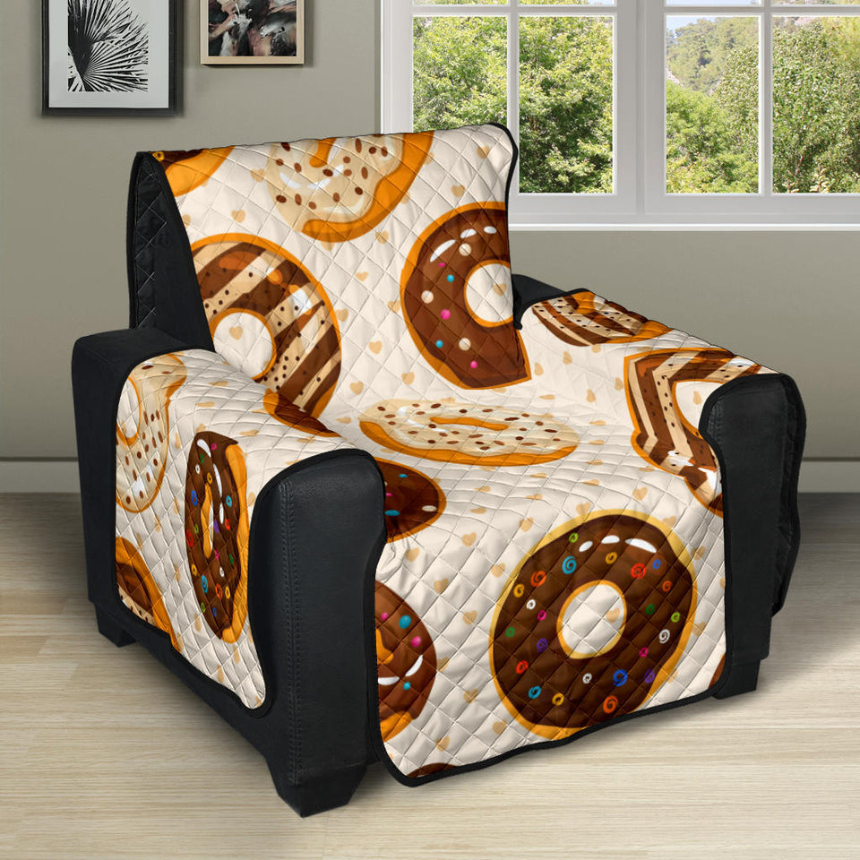 Chocolate Donut Pattern Recliner Cover Protector