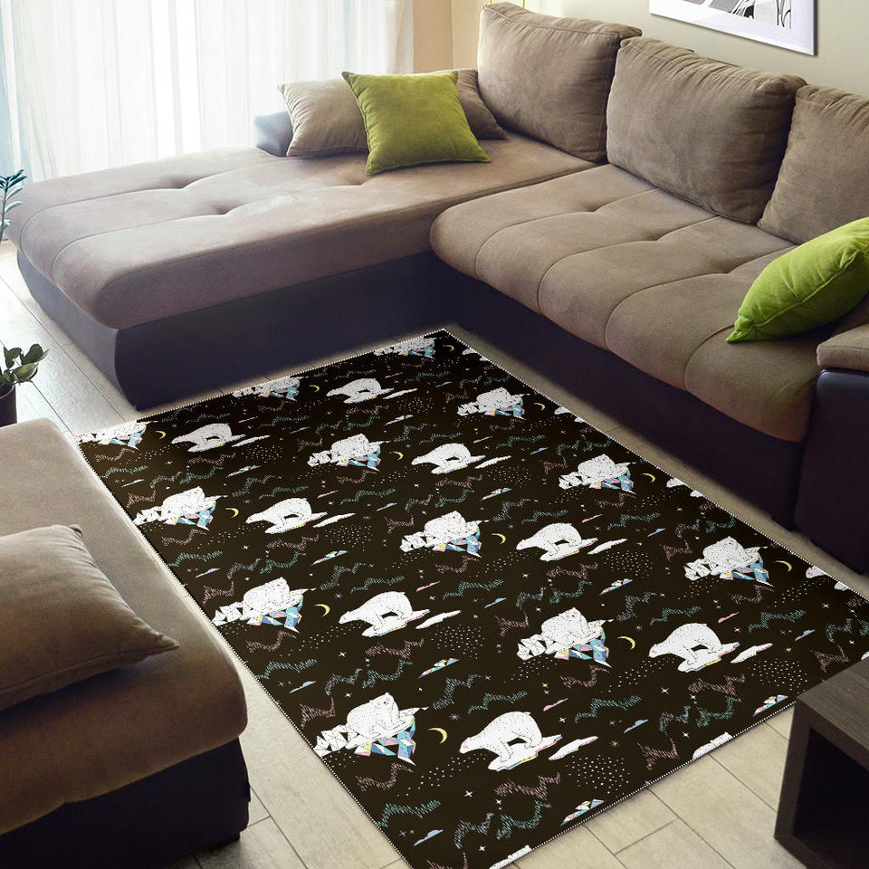Polar Bear Pattern Background Area Rug