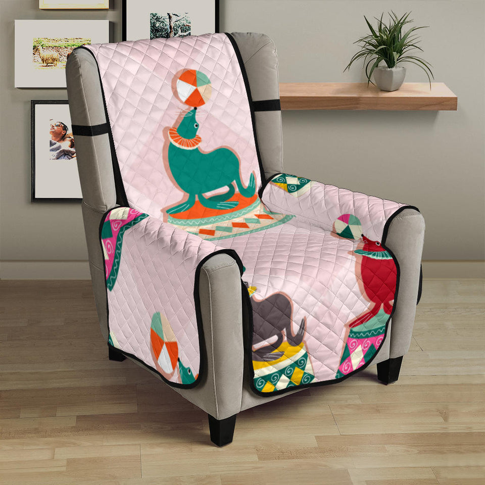 Colorful Sea Lion Pattern Chair Cover Protector