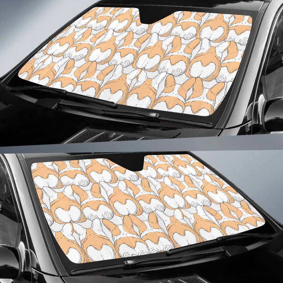 Corgi Bum Pattern Car Sun Shade