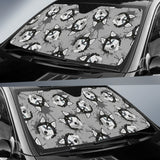 Siberian Husky Pattern Theme Car Sun Shade