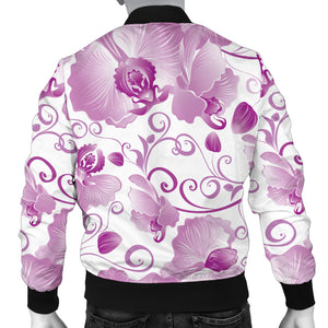 Orchid Pattern Men Bomber Jacket