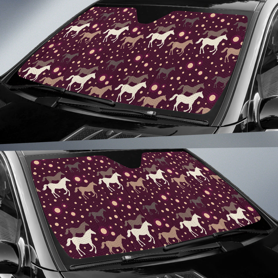 Horse Pattern Background Car Sun Shade