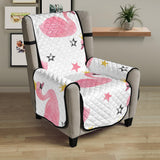 Pink Swan Pattern Chair Cover Protector