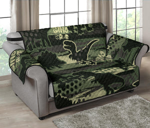 Dinosaur Camo Pattern Loveseat Couch Cover Protector