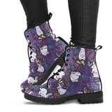 Rabbit Leaves Pattern Leather Boots