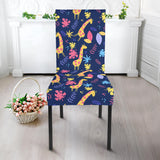 Giraffe Pattern Print Design 04 Dining Chair Slipcover