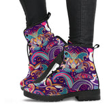 Indian Pattern Background Leather Boots