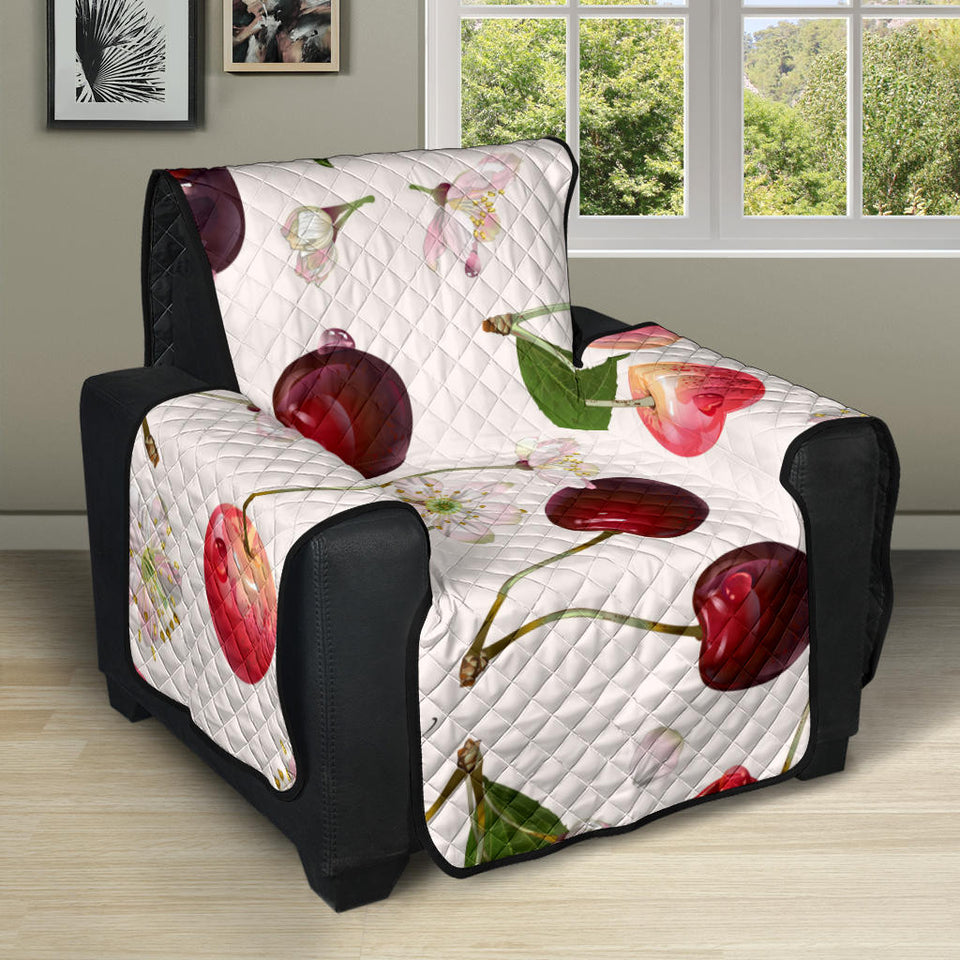 Cherry Flower Butterfly Pattern Recliner Cover Protector