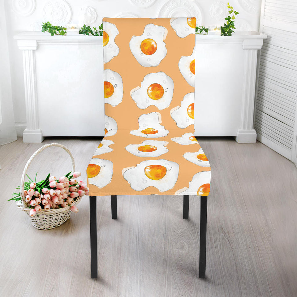 Fried Eggs Pattern Print Design 01 Dining Chair Slipcover