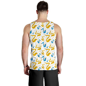 Saxophone Pattern Men Tank Top