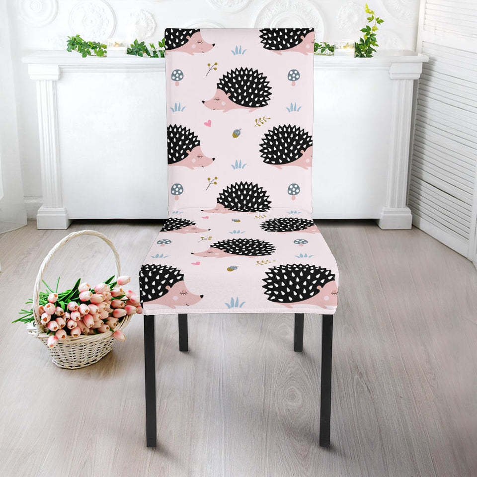 Hedgehog Pattern Print Design 04 Dining Chair Slipcover