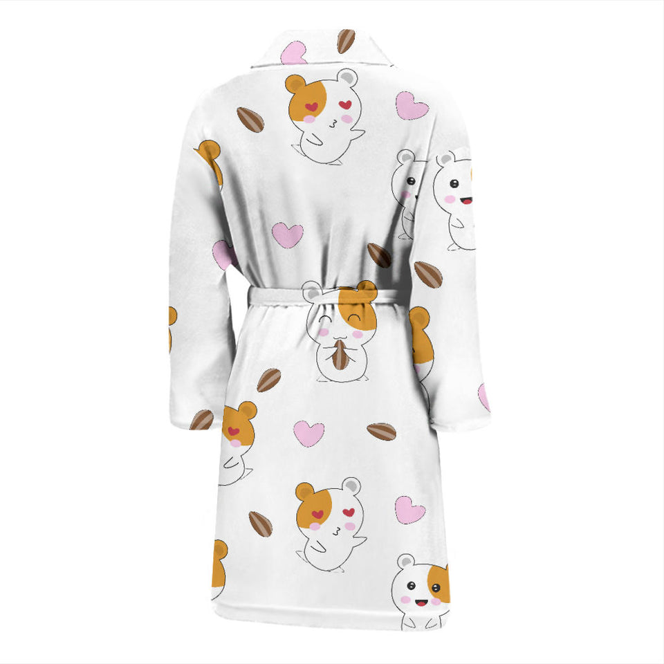 Hamster Seed Heart Pattern Men Bathrobe