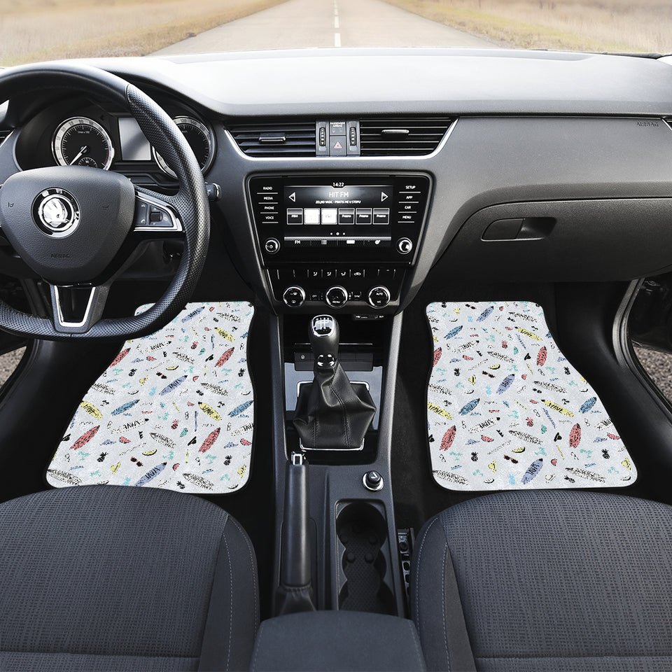 Surfboard Pattern Print Design 01 Front Car Mats