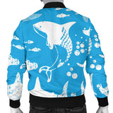 Shark Pattern Blue Theme Men Bomber Jacket