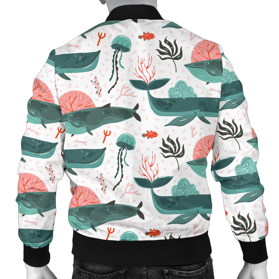 Whale Jelly Fish Pattern  Men Bomber Jacket