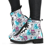 Sailboat Pattern Leather Boots