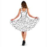 Seagull Pattern Print Design 04 Sleeveless Midi Dress