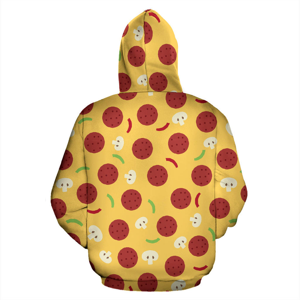Pizza Salami Mushroom Texture Pattern Men Women Pullover Hoodie