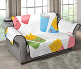 Colorful French Fries Pattern Loveseat Couch Cover Protector