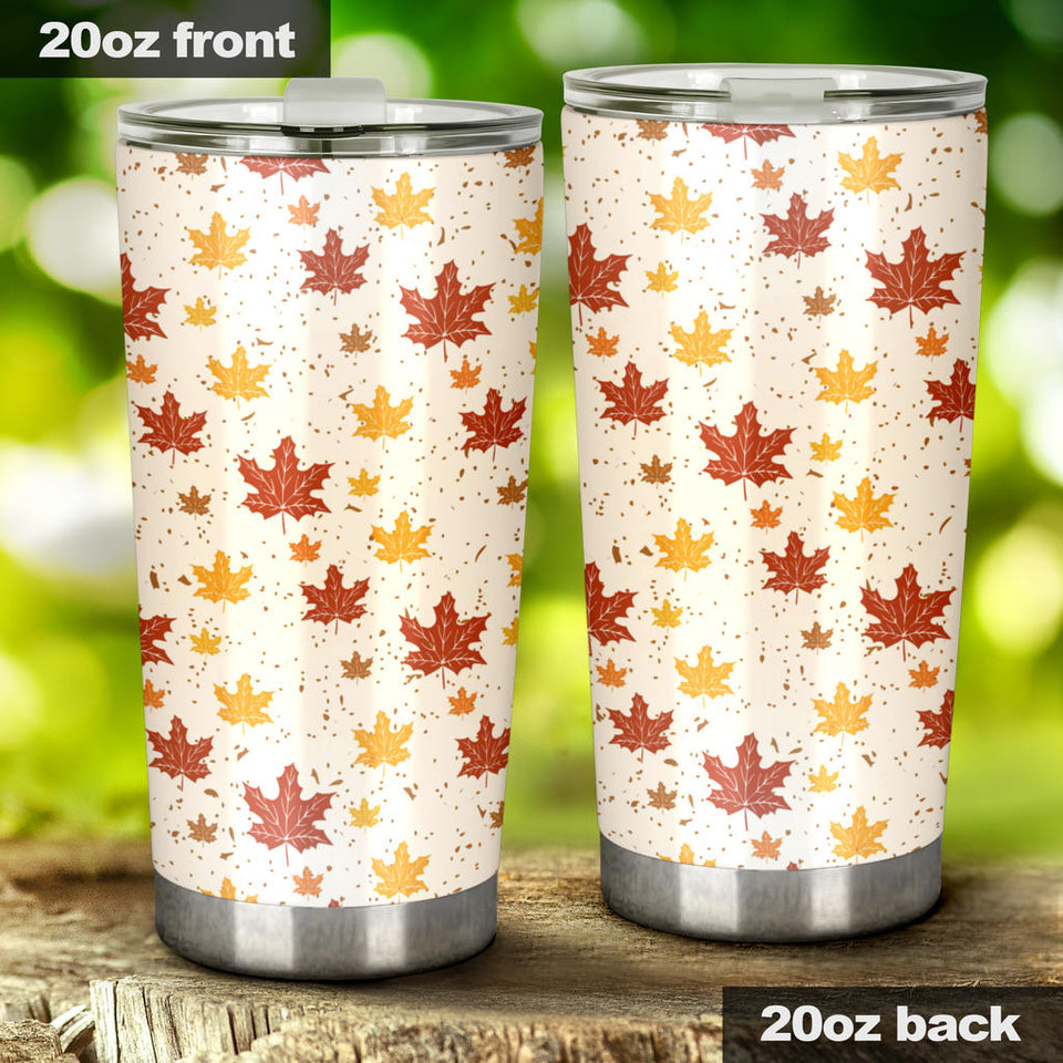 Red and Orange Maple Leaves Pattern Tumbler