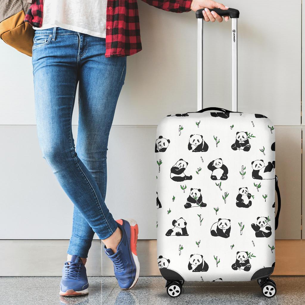 Panda Pattern Background Cabin Suitcases Luggages