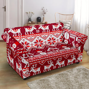 Snowman Sweater Printed Pattern Loveseat Couch Slipcover