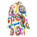 Colorful Beagle Bone Pattern Women Bathrobe