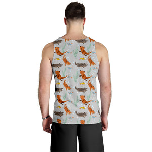 Swimming Fish Otter Pattern Men Tank Top