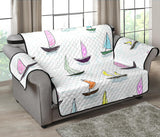 Cute Sailboat Pattern Loveseat Couch Cover Protector