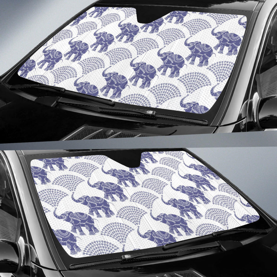 Elephant Pattern Background Car Sun Shade