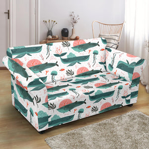 Whale Jelly Fish Pattern  Loveseat Couch Slipcover