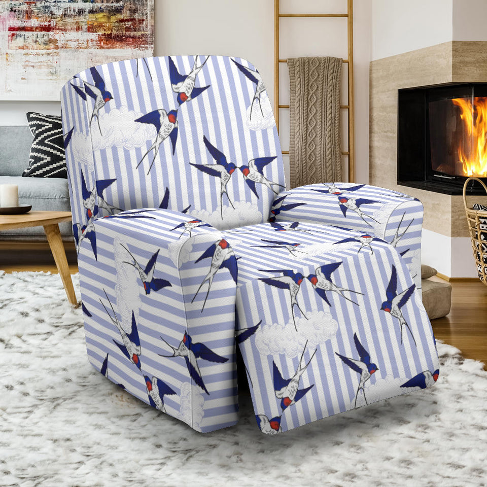Swallow Pattern Print Design 03 Recliner Chair Slipcover