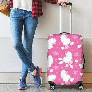 Poodle Pink Theme Pattern Luggage Covers