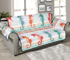 Seahorse Pattern Theme Sofa Cover Protector