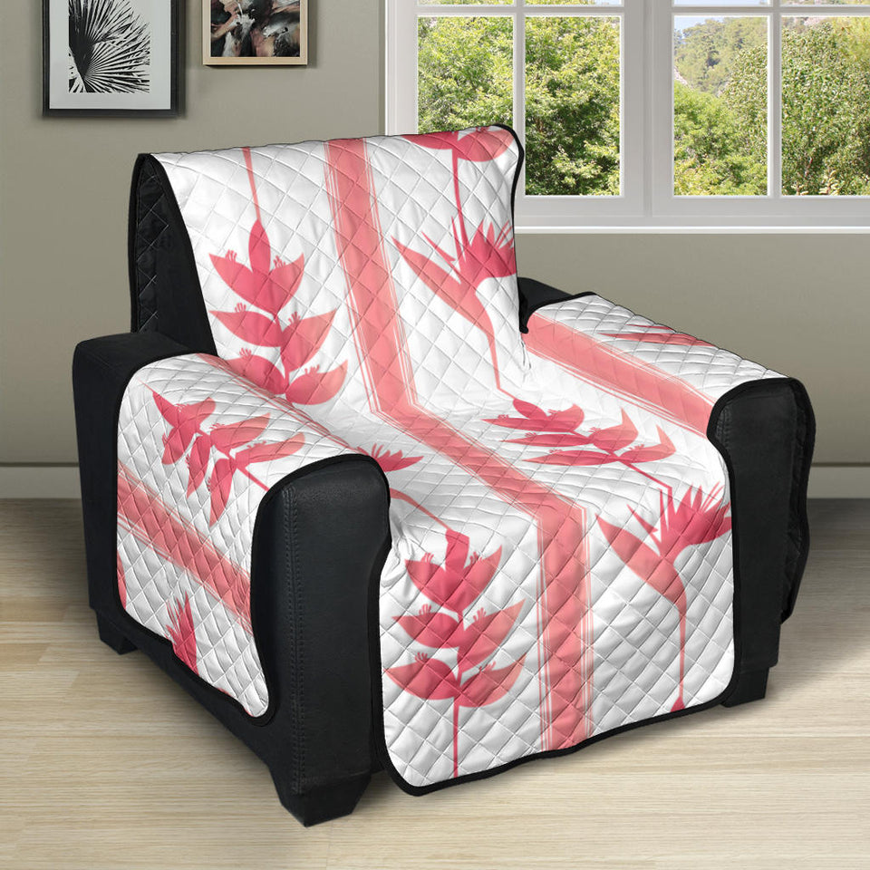 Heliconia Pink White Pattern Recliner Cover Protector