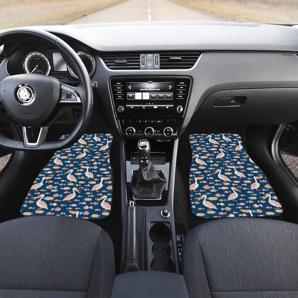 Pelican Pattern Print Design 01 Front and Back Car Mats