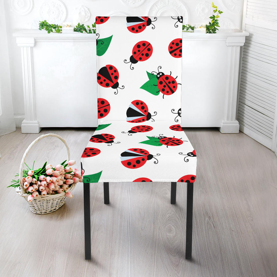 Ladybug Pattern Print Design 01 Dining Chair Slipcover