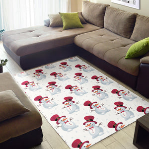 Cute Snowman Pattern Area Rug