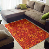 Flame Fire Pattern Area Rug