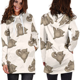 Sea Lion Pattern Women Hoodie Dress