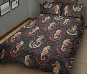 Seahorse Pattern Quilt Bed Set