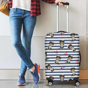 Dachshund Anchor Navy Blue Pattern Luggage Covers