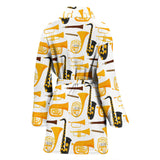 Saxophone Theme Pattern Women Bathrobe