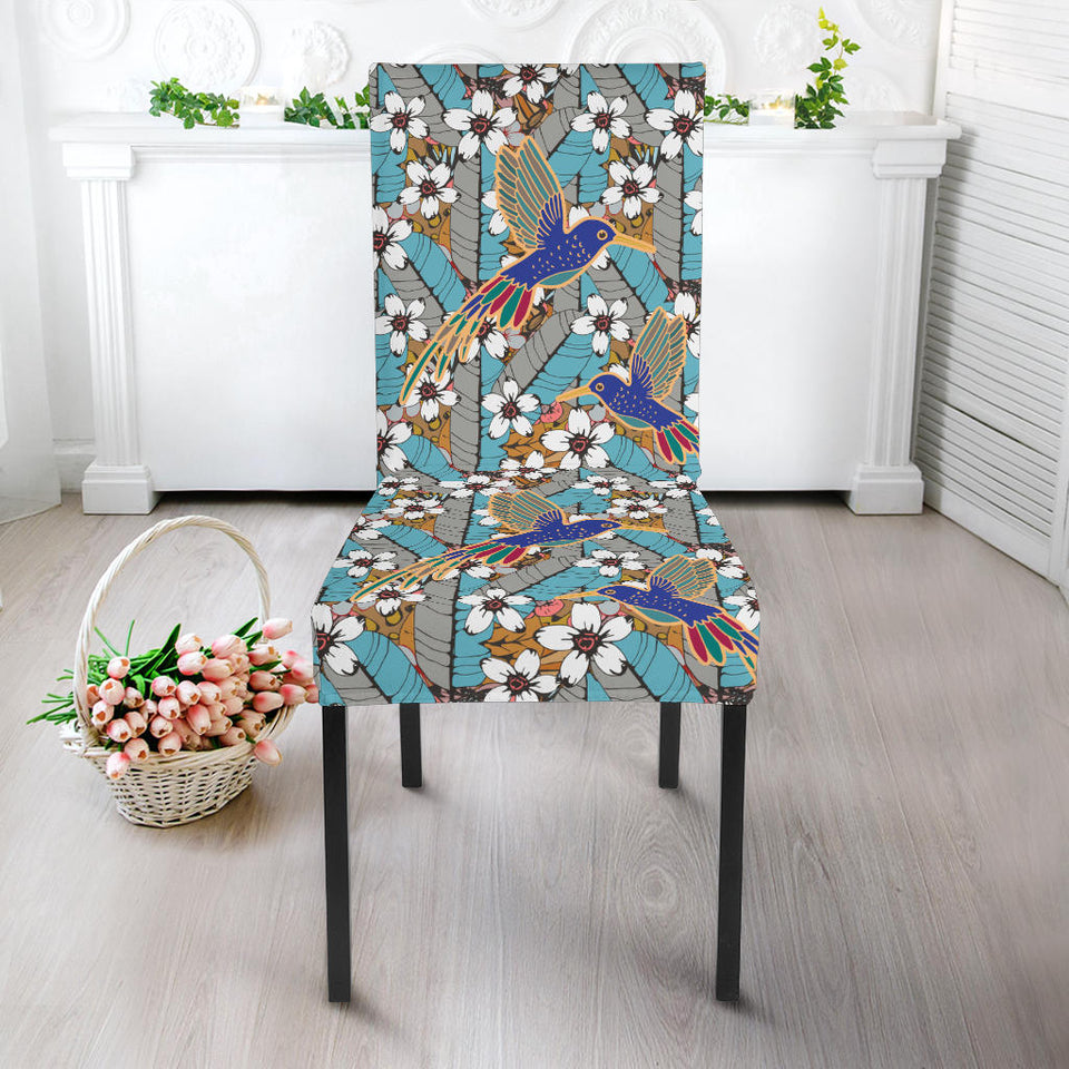 Hummingbird Pattern Print Design 02 Dining Chair Slipcover